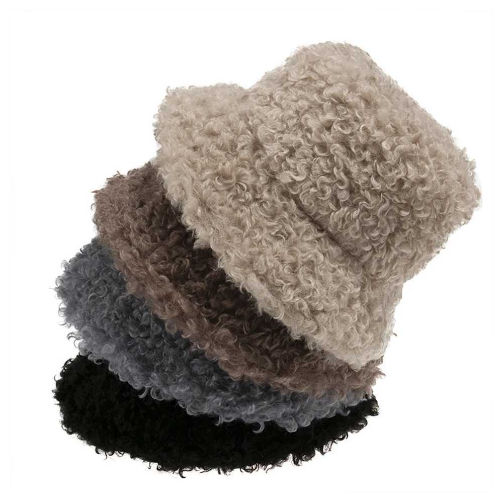 Winter Warm Wool Bucket Hat Mens Windproof Panama Hat Thick Plush Fishermans Hat Brown Beige Text Hat Bob Hme X241023