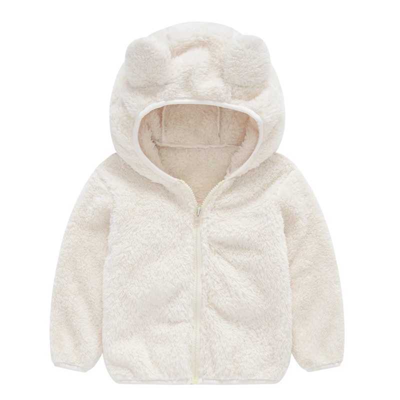 Womens wool hooded jacket solid color zipper jacket childrens winter clothing W241023