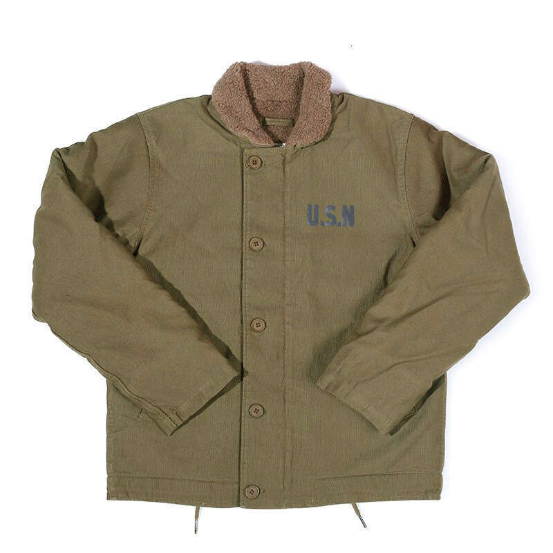 Okonkwo-Navy N-1 Deck Suit Jacket Men Thickened N1 Lamb Fleece Cotton Coat Outdoor Trekking Hiking Travel Toog Camping Blazer