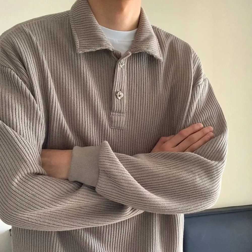 Mens Sweater Casual Knitted Sweater Genderless Autumn Korean Solid Color Simple Campus Cardigan Long-Sleeve Jacket Unisex LX241024