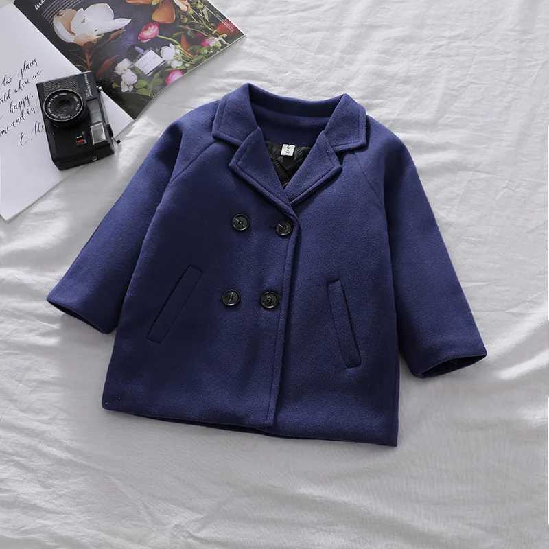2-7-year-old baby coat made of pure cotton blended with spring and autumn jackets long sleeved fashionable childrens clothing W241023