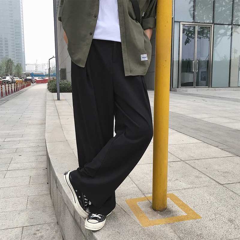 Mens Spring and Autumn Loose Korean Version of The Trend of Wide-leg Pants Retro Straight-leg Dress Pants Drop Casual PantsX241023