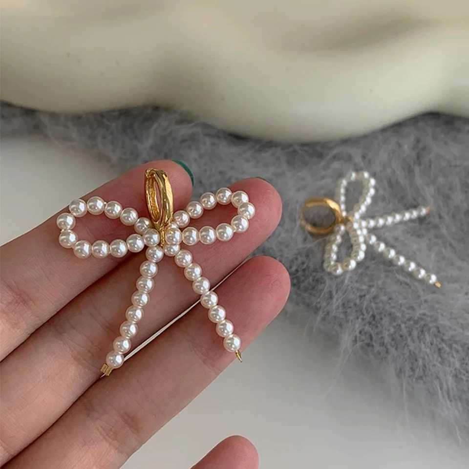 ZAKOL Exquisite Korean Fashion Imitation Pearl Bow Earrings Buckle Earrings Elegant Wedding Party Jewelry W241023