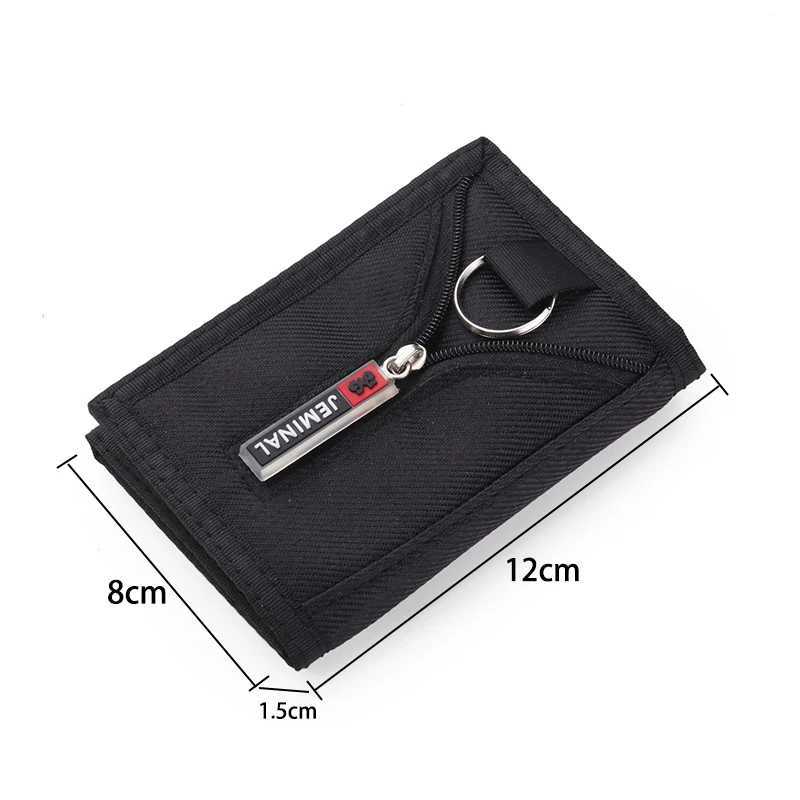 Durable Oxford cloth short three fold s wallet with coin pocket fashionable student casual currency folder bank card bag Z250411