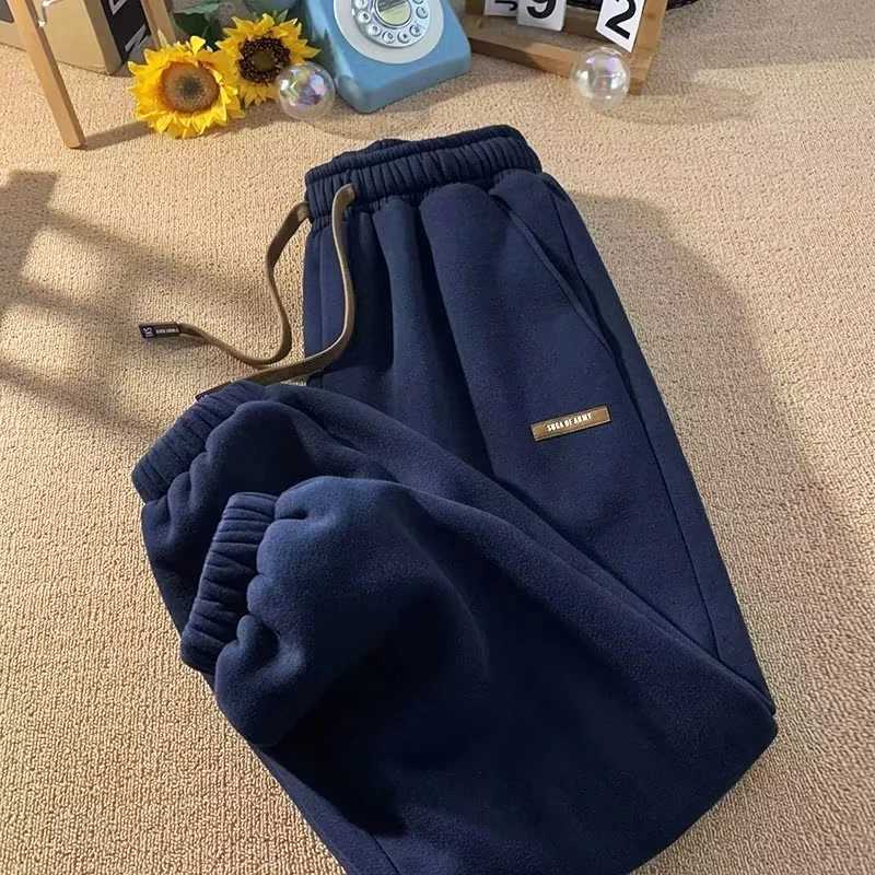 Winter Pants Men Fur Lined Joggers Men Thicken Casual Sweatpants Drstring Trousers Men Fce Running Pants Warm Leisure PantsX241023