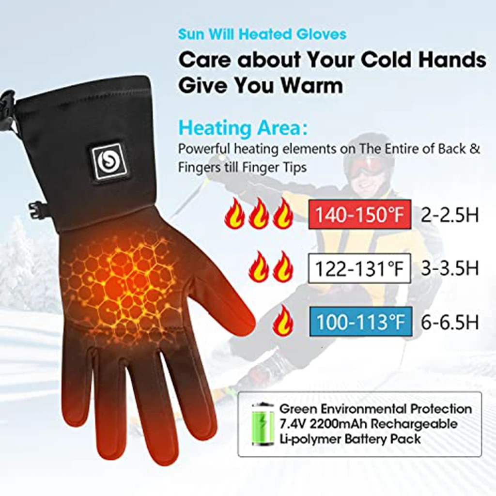Heated Glove Liners for Men and WomenRechargeable Electric Battery Riding Ski Snowboarding Hiking Cycling Hunting 241024