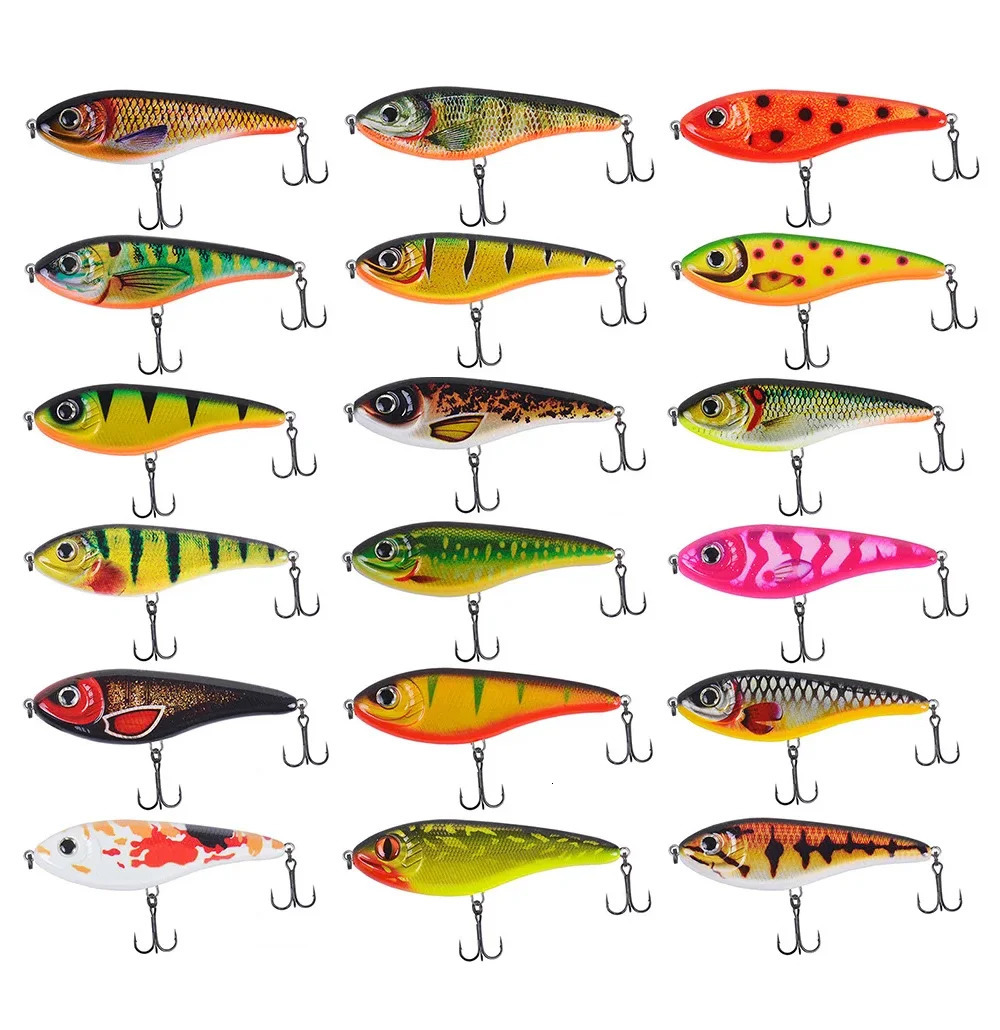 TSUYOKI Musky Jerkbaits Slow Sinking Slider Lures 90mm105mm Loud Sound Crankbaits Westin Lure Jerkbait Fishing for Pike Walleye 241024