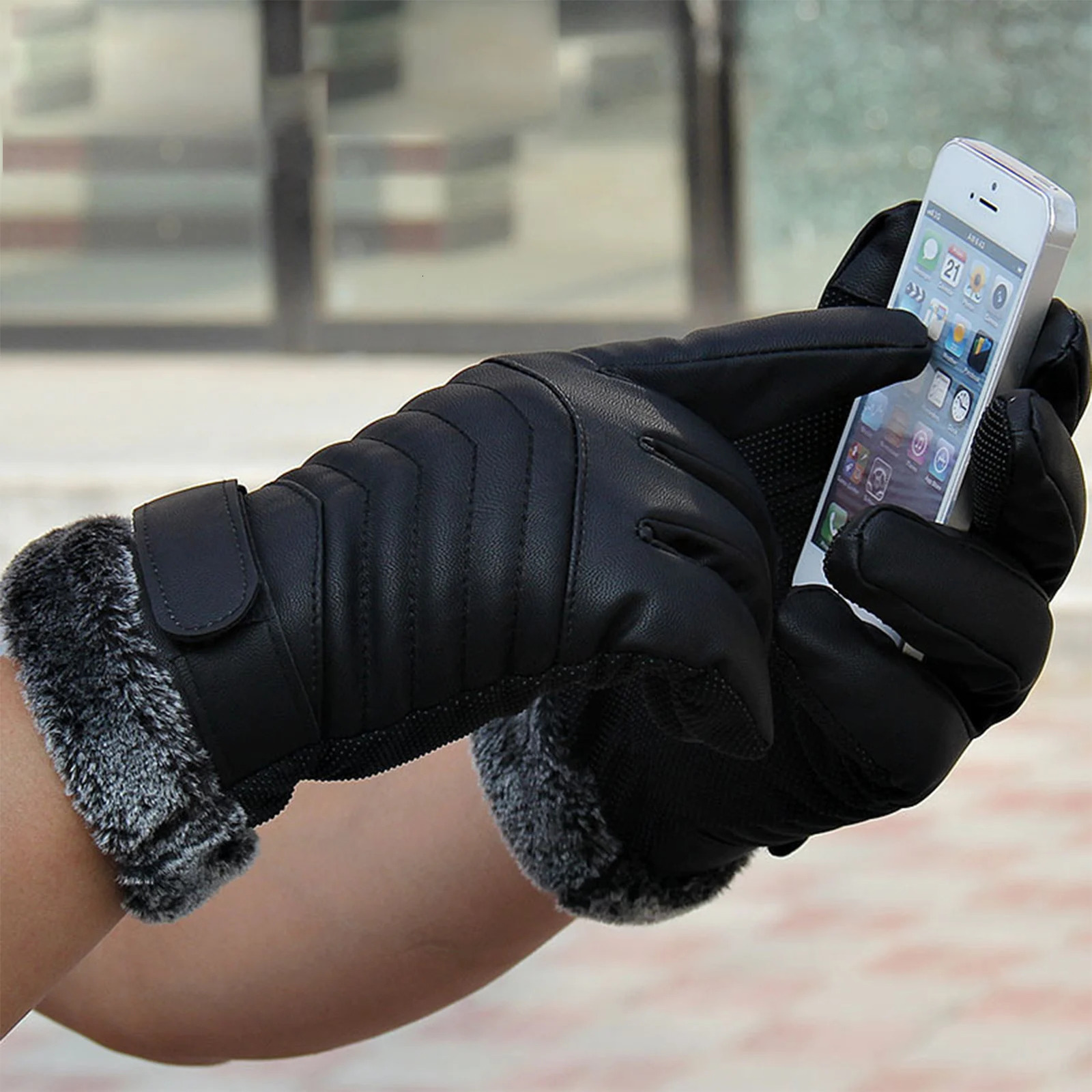 Mens Winter Snowboard Ski Gloves Textural Skin Feeling Surface Riding Tool for Sport Office Outside Business 241024