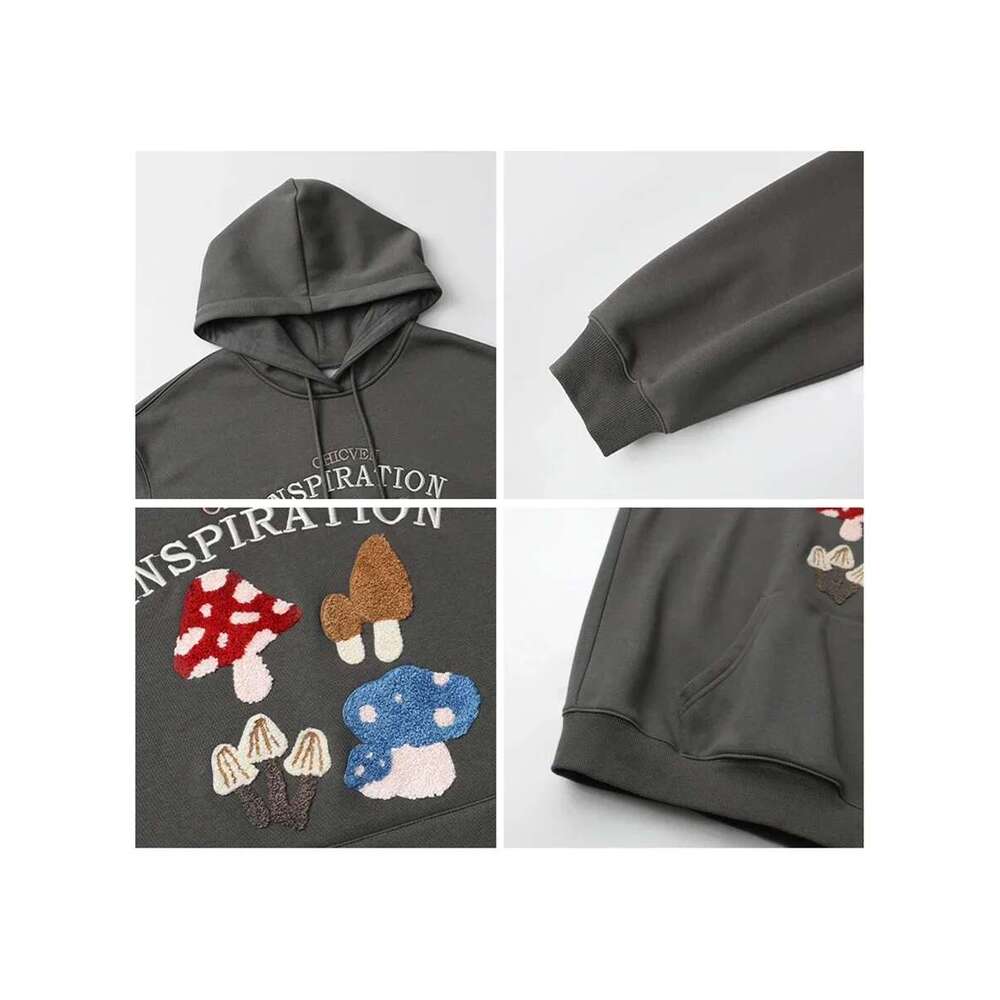 CHIC VEN Korean Women's Sweatshirts Loose Hooded Cartoon Embroidered Hoodie Plush Coat Pullover Female Top Autumn Winter 2024