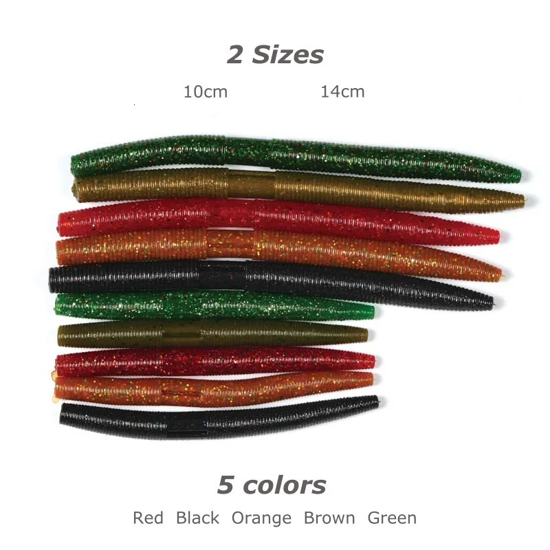 10pcs 10cm 14cm Senko Worm Soft Bait Earthworm Salt Scent Infused Realistic Wriggle HighElastic Noodle Lure Durable 241024