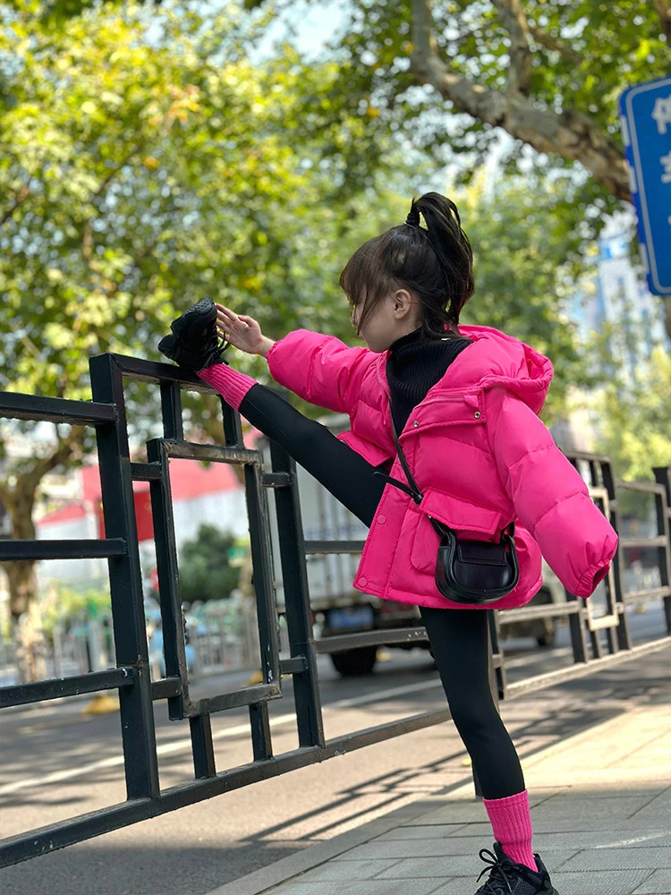 Winter childrens down cotton jacket girls thick windproof coat childrens park childrens baby coat childrens clothing XMP327 241024