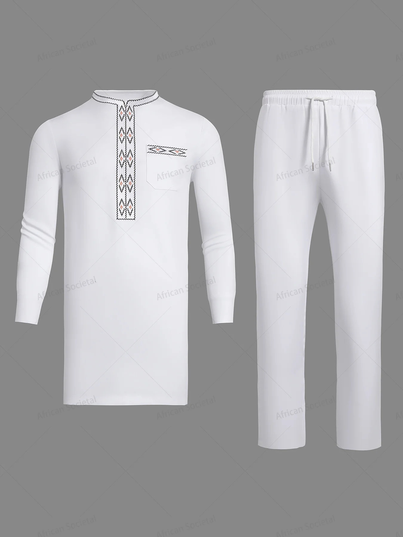 Africa Nigeria Fashion White Mens Traditional Clothing Set Trend Clothing Set Complete Printing 2-piece Clothing Set 241024