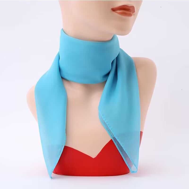 Solid color chiffon versatile short small square warm silk neck spring and autumn womens protection go scarf designers