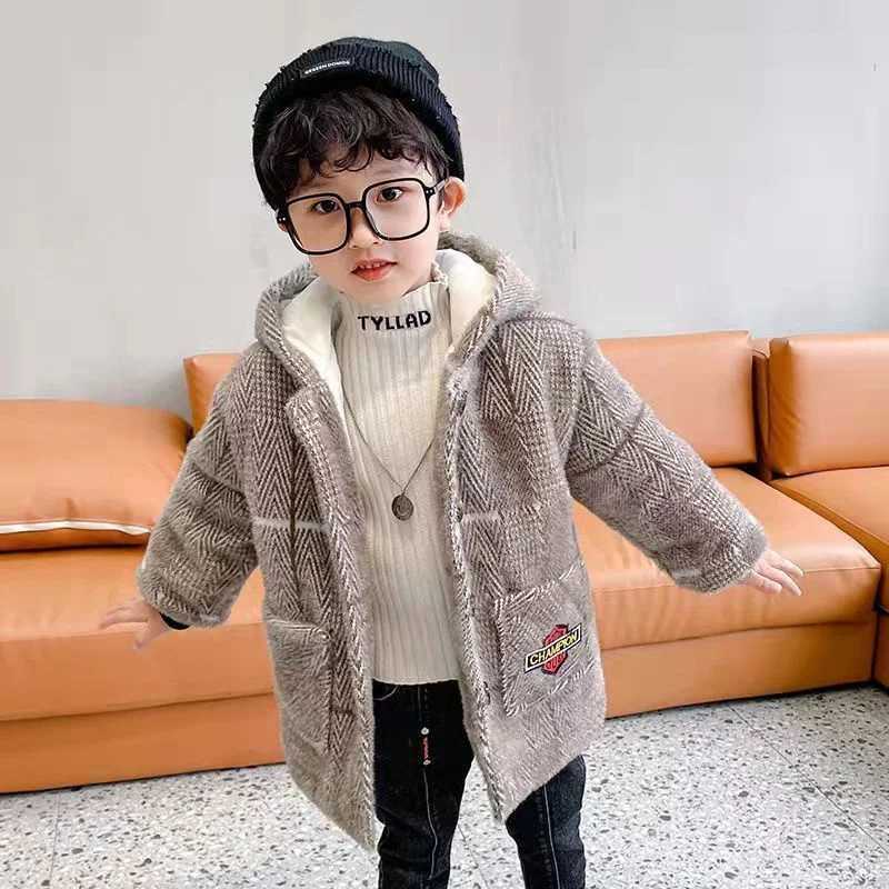 Mens wool coat jacket windproof jacket 2024 retro warm thick autumn winter cotton Christmas gift childrens clothing W241023