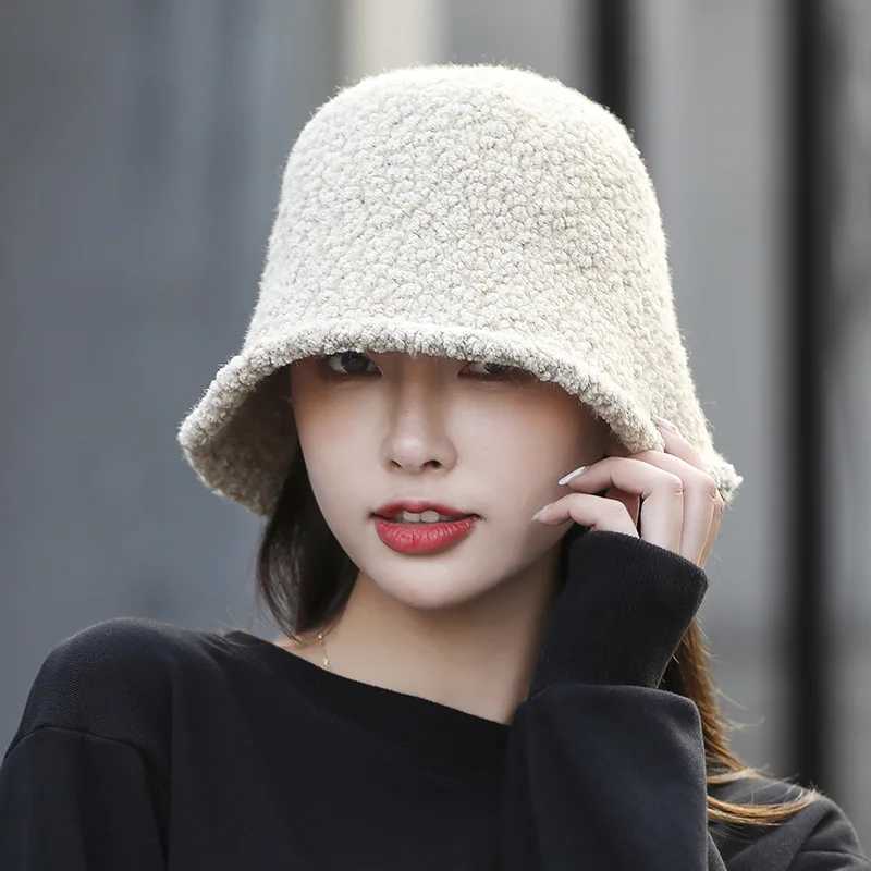 Winter bucket hat Wans thick warm ear protective hat French wool fishermans knitted hiking trip Panama women ro X241023