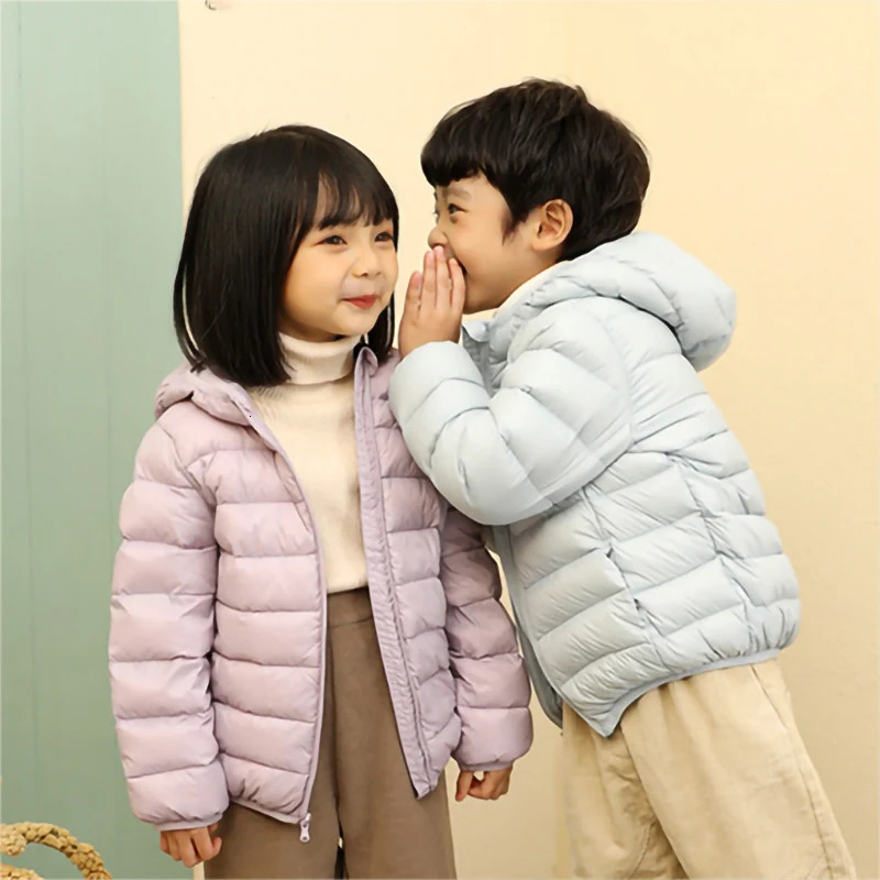 3-13Y childrens white duck down boys jacket thickened childrens jacket girls winter casual candy color warm jumpsuit 241024