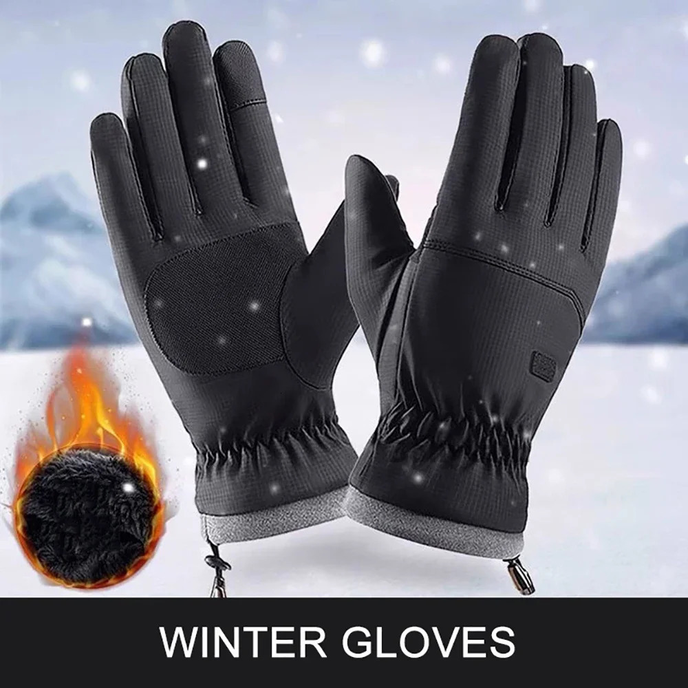 Men Winter Waterproof Coldproof Ski Gloves Outdoor Sports Cycling Motorcycle Touchscreen Fleece Nonslip Warm Soft Fluff 241024