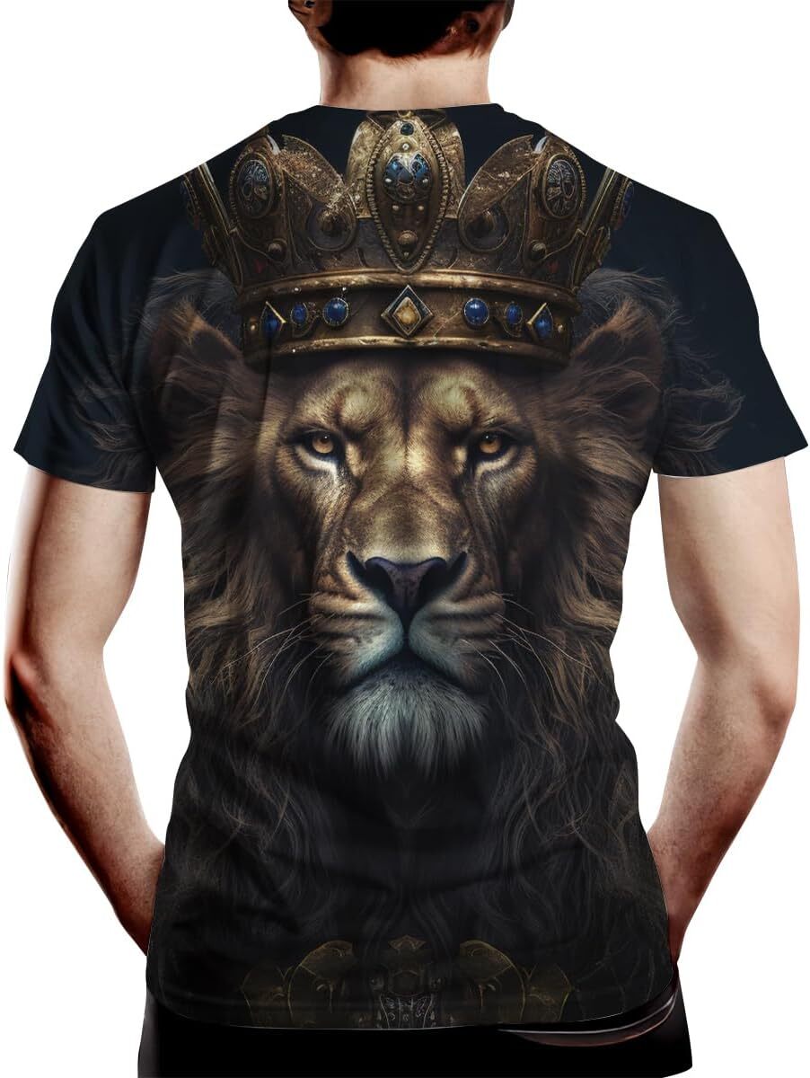 Mens T shirt Men's Lion Graphic cool Creative Novelty 3D Print T Shirt tee Casual tops summer clothes Fashionable