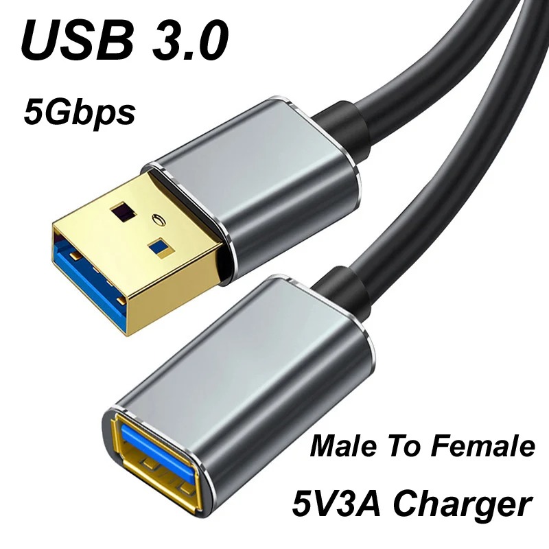 USB 3.0 Extender Data Sync Cord 5Gbps 5V3A Charger M/F Extension Cable For Laptop PC Mouse keyboard Hub SDD Hard Disk 0.25m/0.5m/1m/1.5m2m/3m