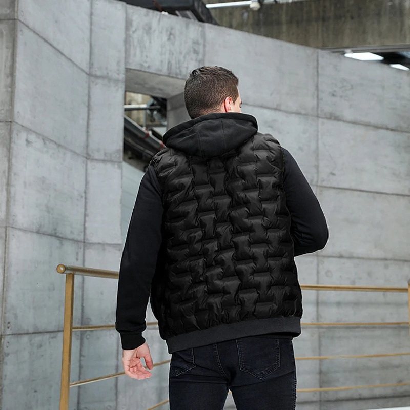 autumn mens cotton vest jacket sleeveless down jacket mens casual vest jacket Plus size 8XL 241023