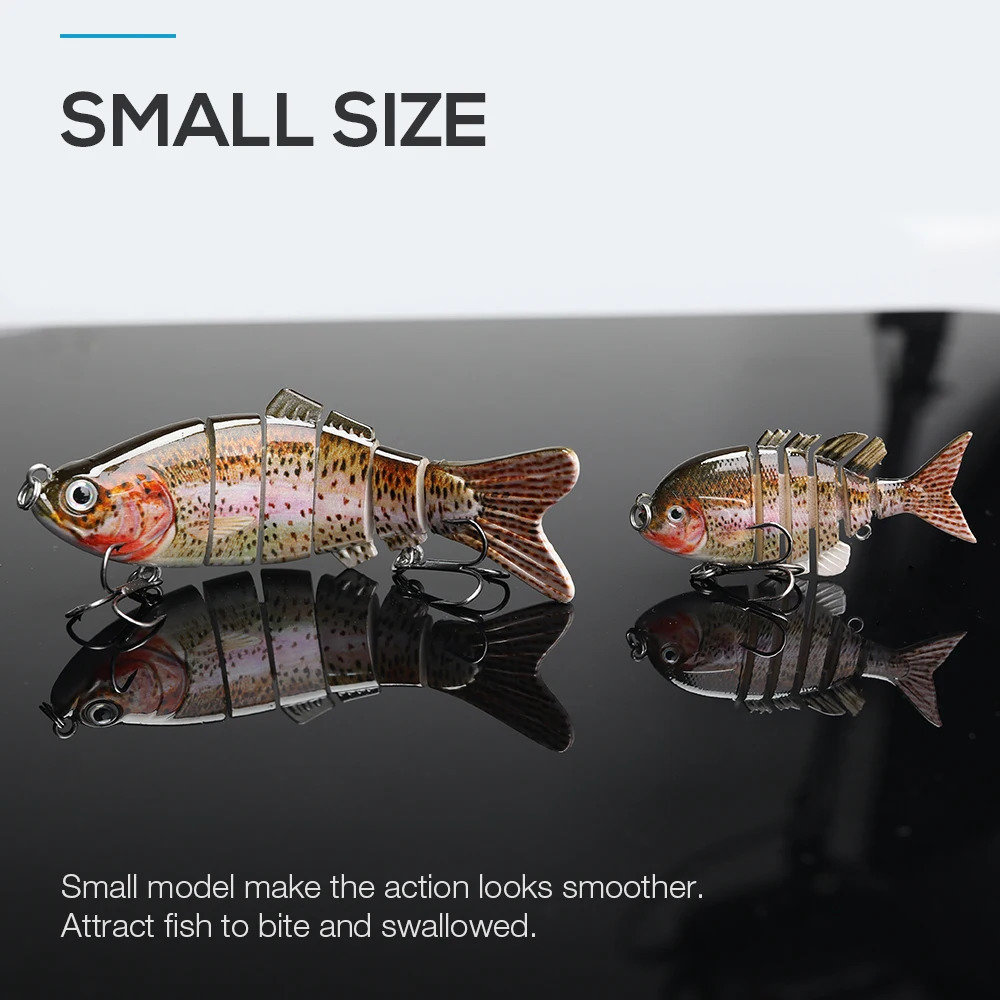 TREHOOK Mini Multi Jointed Fishing Lure 60mm 4g Topwater Hard Bait Wobblers Lifelike Swimbait Crankbaits Trout Lures 241024