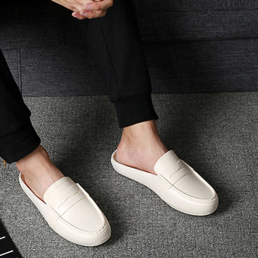 Men Dress Shoes Four Seasons Trend New Style Semi Slippers Mens Heel Casual Shoes Lazy Sandals Youth Shoes Mens Slippers 241009