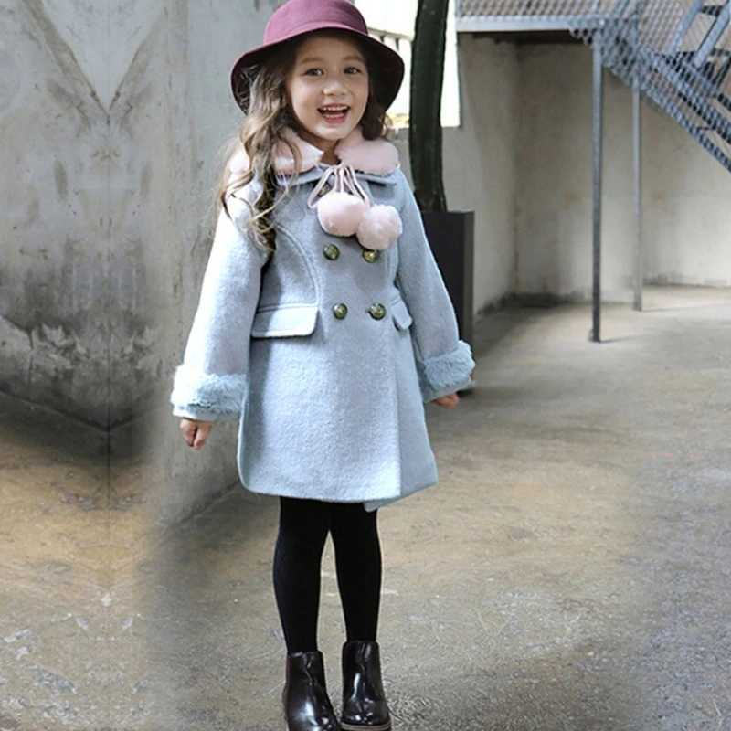 Womens wool coat jacket cotton coat windproof 2023 classic warm thick velvet winter autumn Par childrens clothing W241023