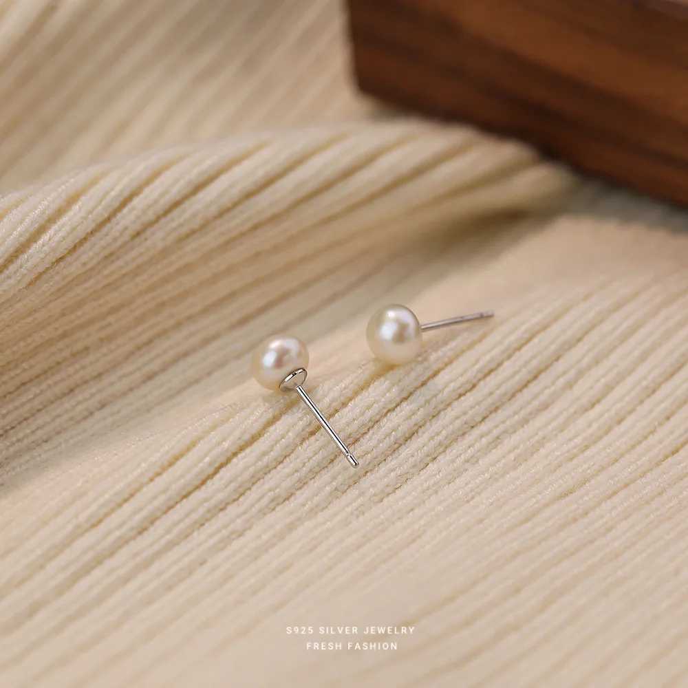 925 Sterling Silver Elegant Natural Freshwater Small Pearls Stud Earrings Classic Basic Jewelry For Women Birthday GiftsX241023