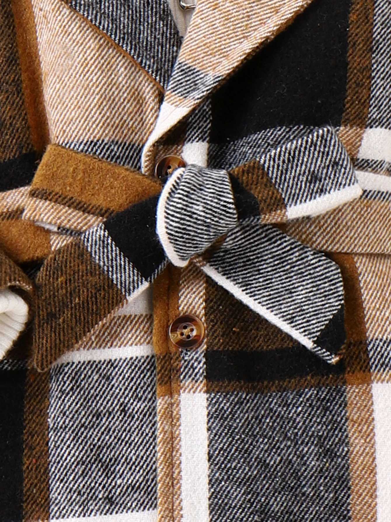 FOCUSNORM autumn and winter childrens wool jacket long sleeved lapel button plain weave work jacket W241023