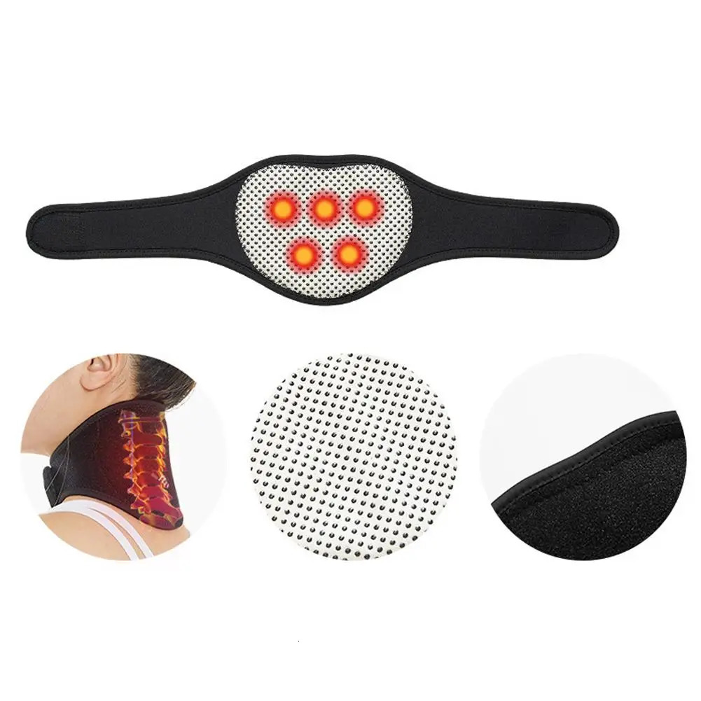 Selfheating Tourmaline Neck Magnetic Therapy Support Heat Pain Brace Belt Relief Cervical Vertebra Wrap Protection Retenti U3B6 241024
