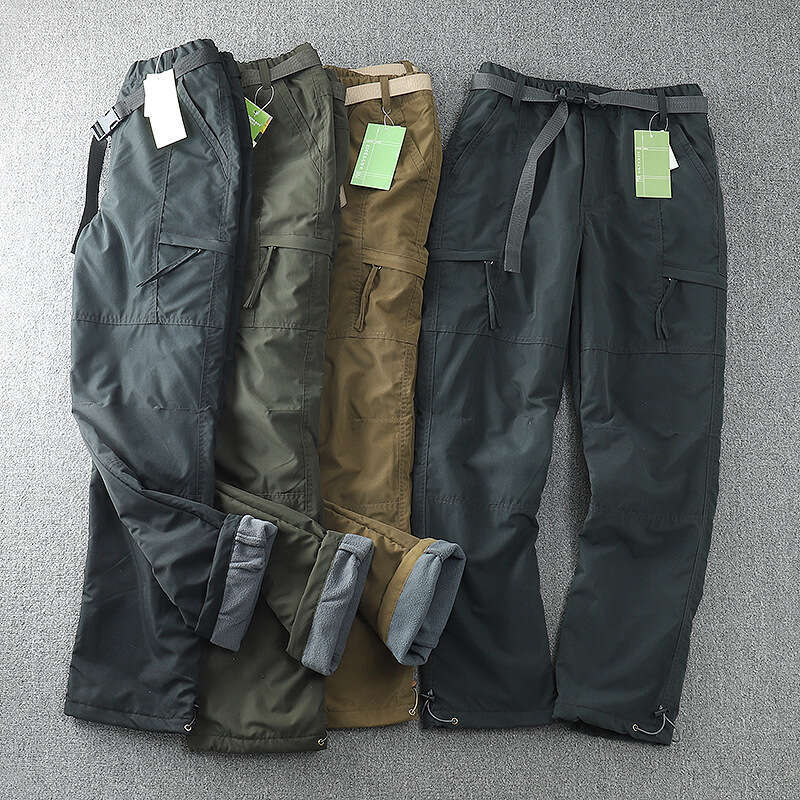 S-6Xl Toog Thick Waterproof Fleece Cargo Pants Men Women Winter Outdoor Multi-Pockets Loose Straight Overall Trousers