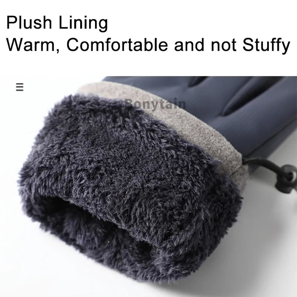 Men Winter Waterproof Coldproof Ski Gloves Outdoor Sports Cycling Motorcycle Touchscreen Fleece Nonslip Warm Soft Fluff 241024