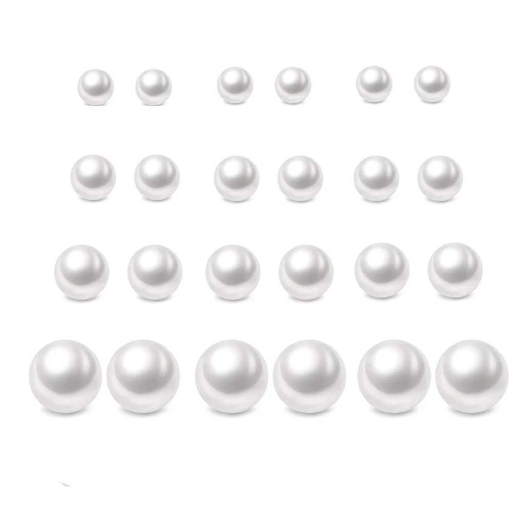 12 pairs of white simulated pearl earrings set suitable for women jewelry on earrings earring set Bijouteria Brincos Bijoux W241023