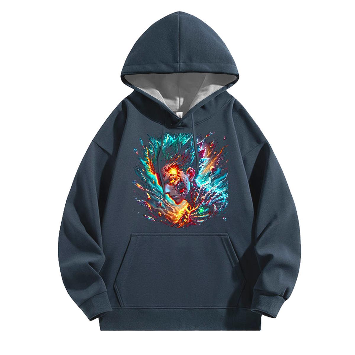 2024 Autumn Winter Men Sweatshirt hoodie Breathable Warm Mens Hoodie Black Khaki Blue Clothes Street Wear Thick Plush