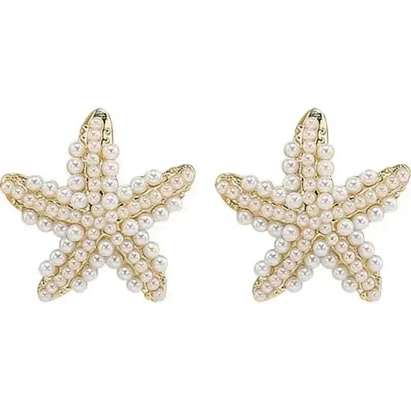 New starfish earrings for womens temperature Exquisite design imitates pearl stud earrings party Gifs womens fashion jewelry W241023