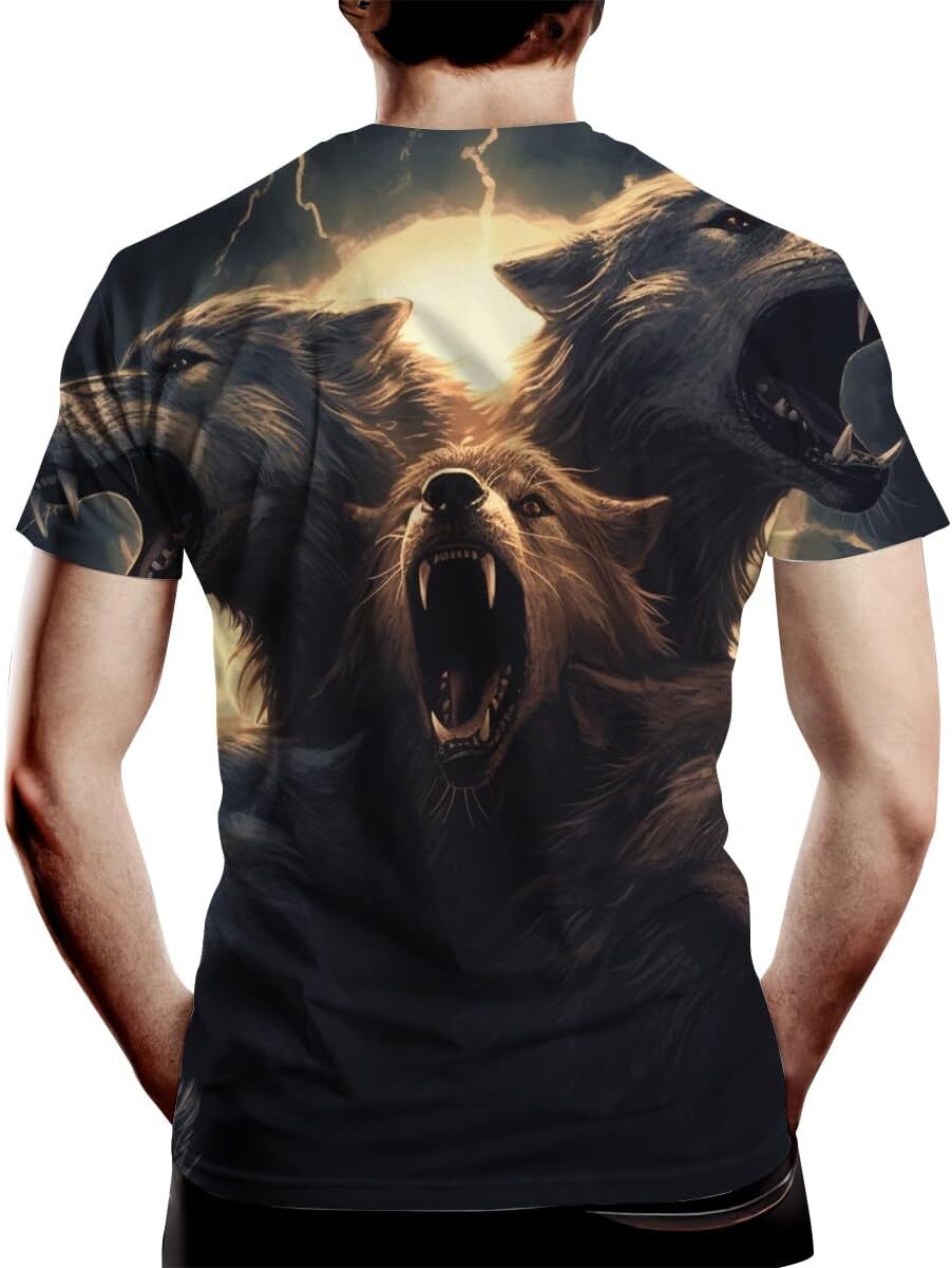 Mens T shirt Men's Wolf Graphic Print cool Novelty Cool T-Shirt tee Casual tops summer clothes Breathable and stylish