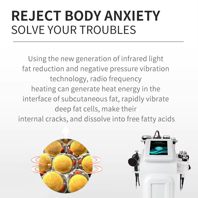 Best Effects Vacuum Cavitation Anti-cellulite for Body Shaping Slimming 9 in 1 Lipolysis Machine Comfort Body Massage Scraping & Cupping Skin Smoothin