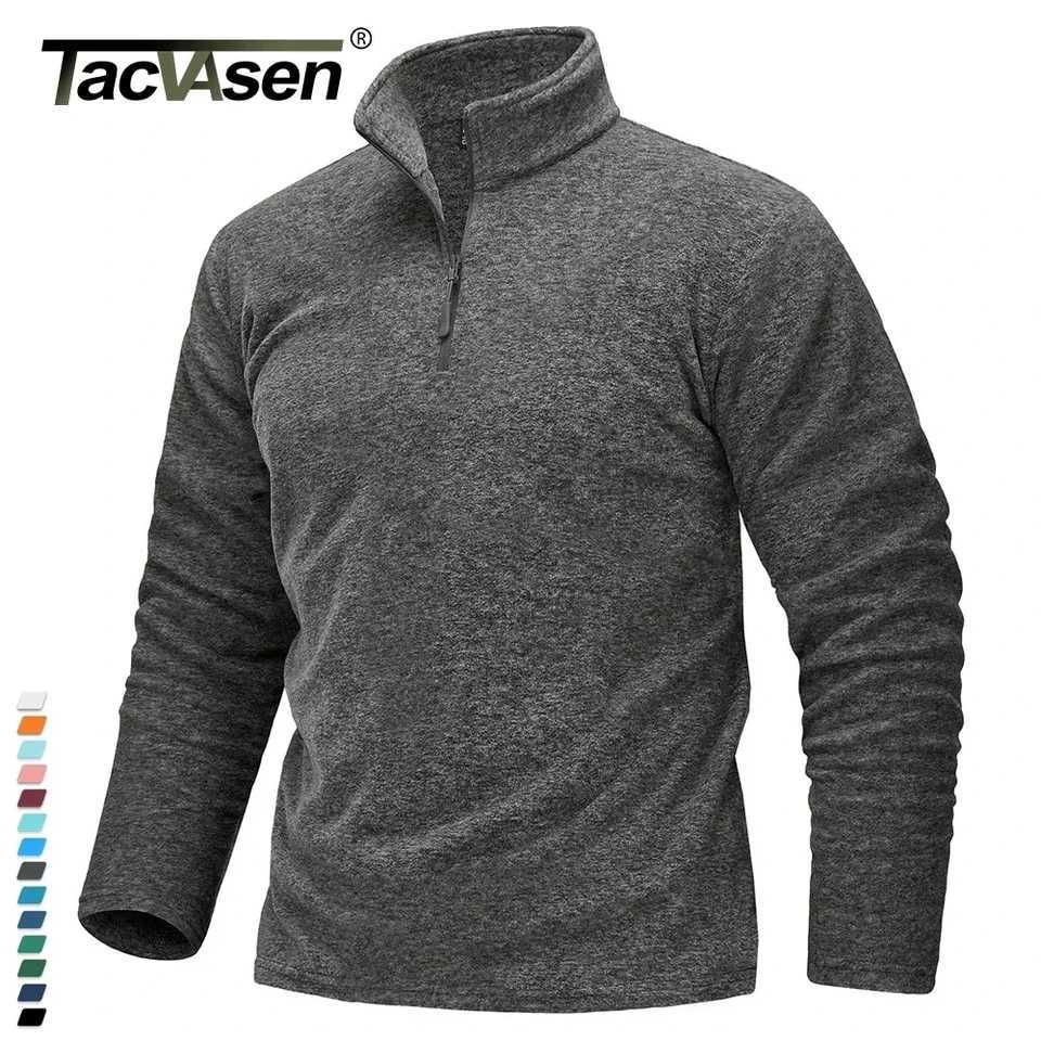 TACVASEN 1/4 Zipper Collar Spring Fleece Sweaters Mens Warm Sweatshirts Breathable Casual Sports Hiking Turtleneck Pullover Tops LX241024