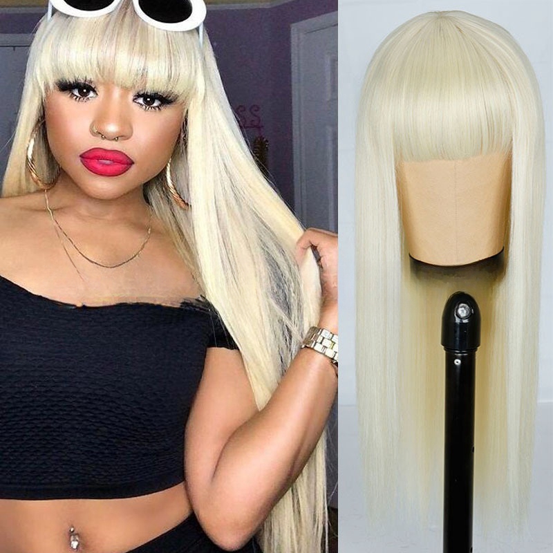 Wigs for women long straight hair European and American fashion dyed long hair chemical fiber wig