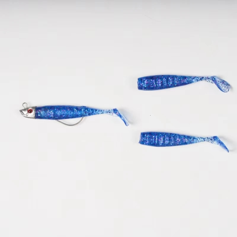 Soft Bait Fishing Lures 8cm 85g 2 Replacement Jig Fish Tackle T Tail Sea Bass Lure 241024
