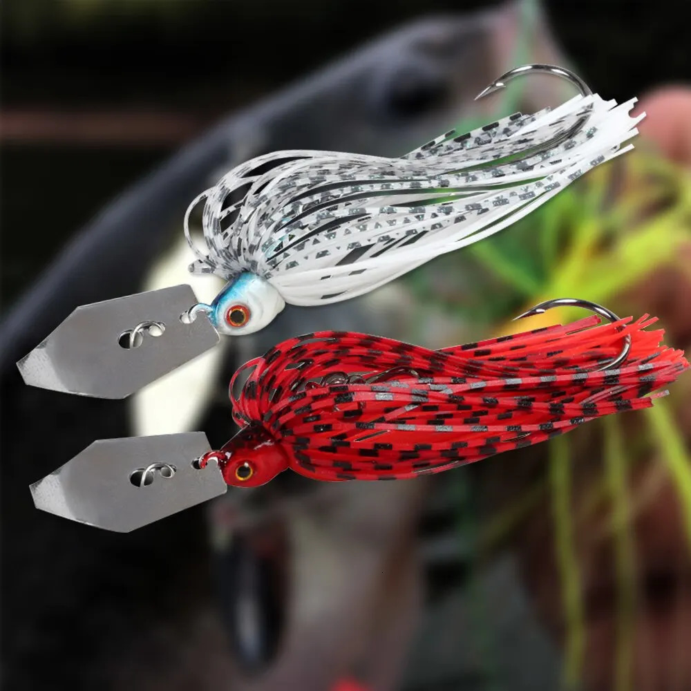 Fishing Lures 3pcs 94mm 9g Blade Metal Bait With Rubber Skirt Artificial Wobbler Buzzbait Jigging Lure Spinner 241024