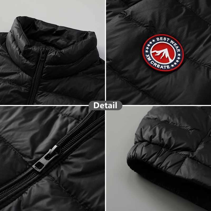 Men's Down Parkas 4XL 5XL 6XL 7XL Lightweight Down Jacket 2022 Winter Brand Clothing Fashion Cuff Mens Casual Large Size Loose Warm Jacket Q24102