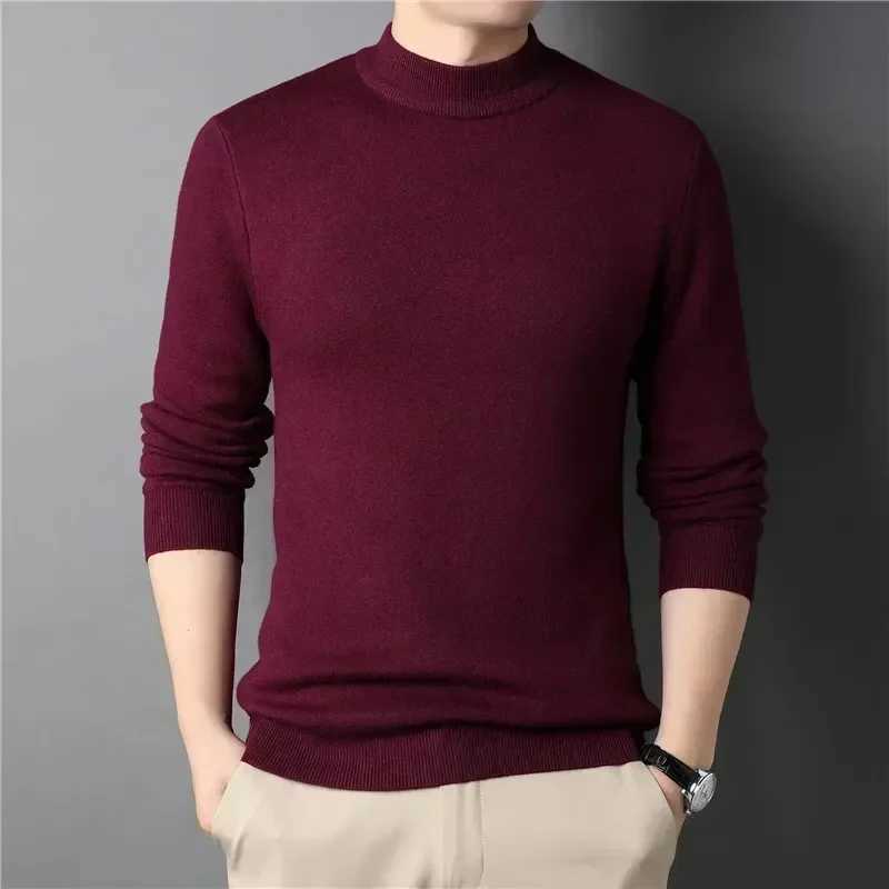 Wool 2024 Brand New Mens Cashmere Sweater Half Turtleneck Men Sweaters Knit Pullovers for Male Youth Slim Knitwear Man Sweater LX241024