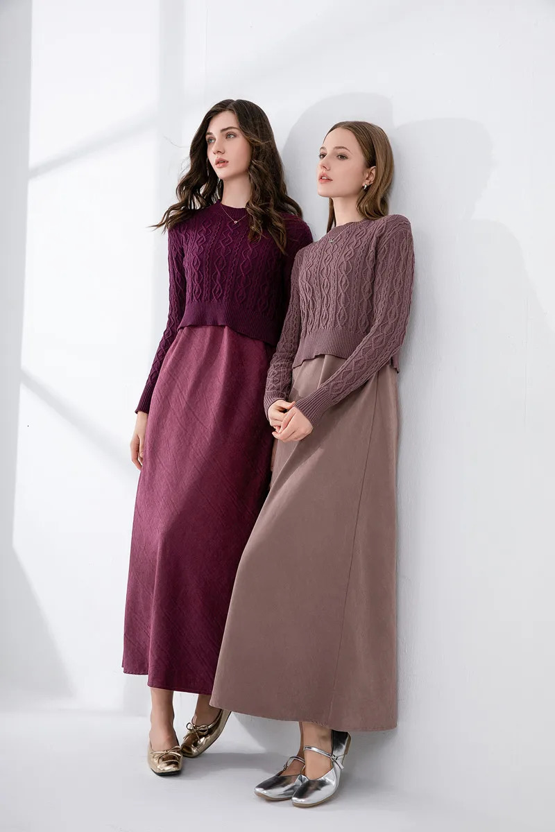 AS Womens Short Dress n Cable Knitted TopCupro Adjustable Shoulder Strap Dress 241024