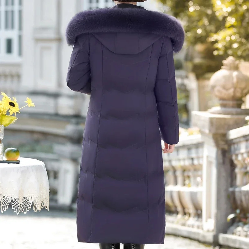 fur collar medieval womens long coat winter retro Prakas elegant thick warm puff jacket womens coat 241023