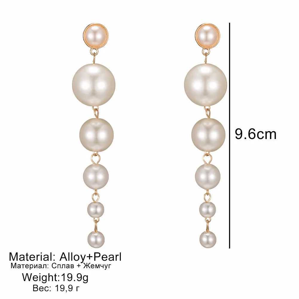 IPARAM Fashion Korean long pearl female drip earrings elegantly crafted large simulated pear earrings wholesale W241023