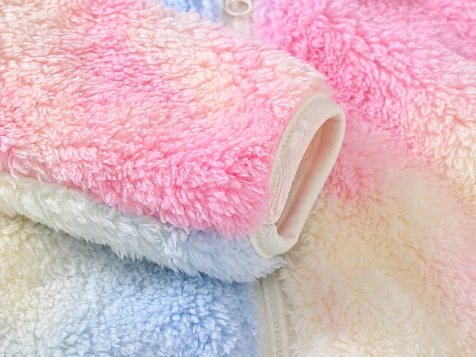 Womens wool hooded jacket solid color zipper jacket childrens winter clothing W241023