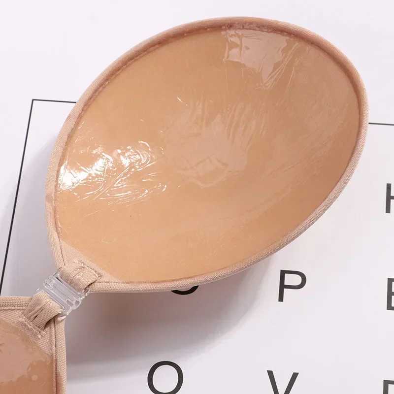 1/2Pcs Sexy Women Invisible Push Up Bra Self-Adhesive Silicone Bust Front Closure Sticky Bra Black Skin Backless Strapless BraXJ241024