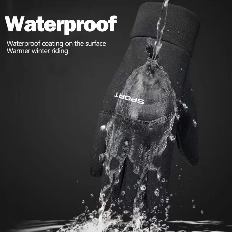 Winter Warm Fleece Gloves Waterproof Windproof Thermal Touch Screen Cold Weather Outdoor Running Sports Hiking Ski 241024