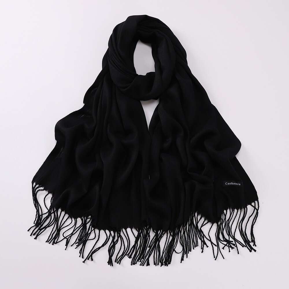 Color Shawl Scar New Solid Turkish Cashmere Women Scarf Tassel ece Candy f silk designers go Pashmina Warm scarf nice